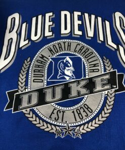 Vintage Duke Blue Devils Sweater Men Extra Large Blue Big Graphic Print Crewneck