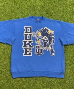 Vintage Duke University Crewneck Sweatshirt Savvy Made USA Size Large L NCAA College Basketball Blue Devils 90s 1990s