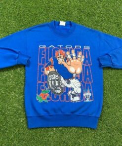 Vintage Gators University of Florida Crewneck Sweatshirt Size Medium M NCAA College Football Swamp UF Orange Blue Alligator Gainesville