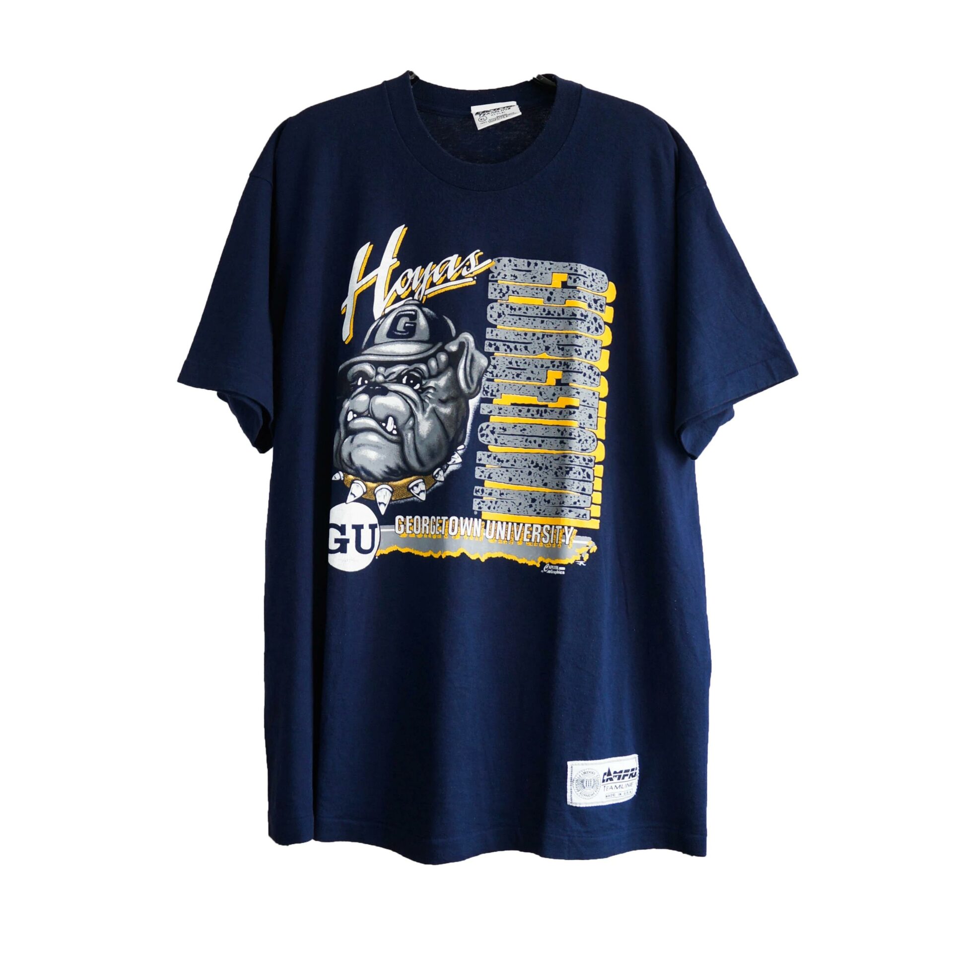 Vintage Georgetown Hoyas Big Logo Blue Shirt Made in Usa