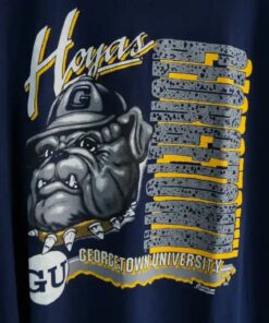 Vintage Georgetown Hoyas Big Logo Blue Shirt Made in Usa