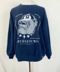 Vintage Georgetown Sweatshirt Blue College Hoyas Bulldog