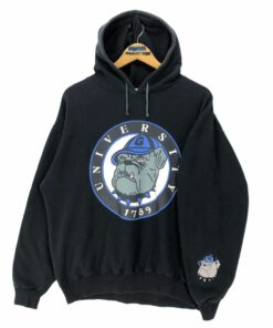 Vintage Georgetown University Georgetown Hoyas Football NCAA Hoodie Sweatshirt