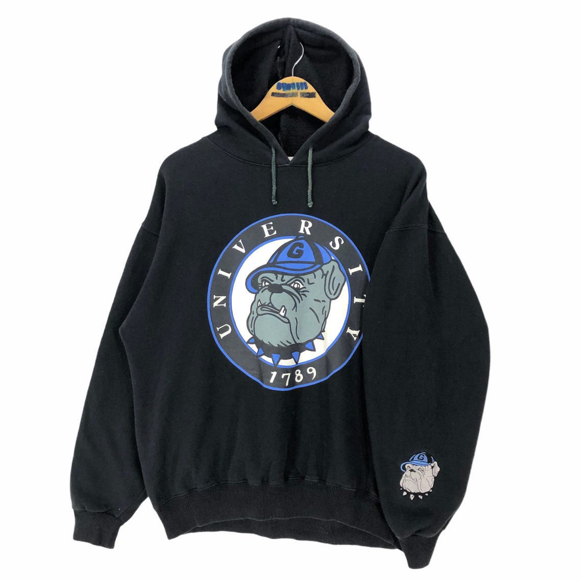 Vintage Georgetown University Georgetown Hoyas Football NCAA Hoodie Sweatshirt