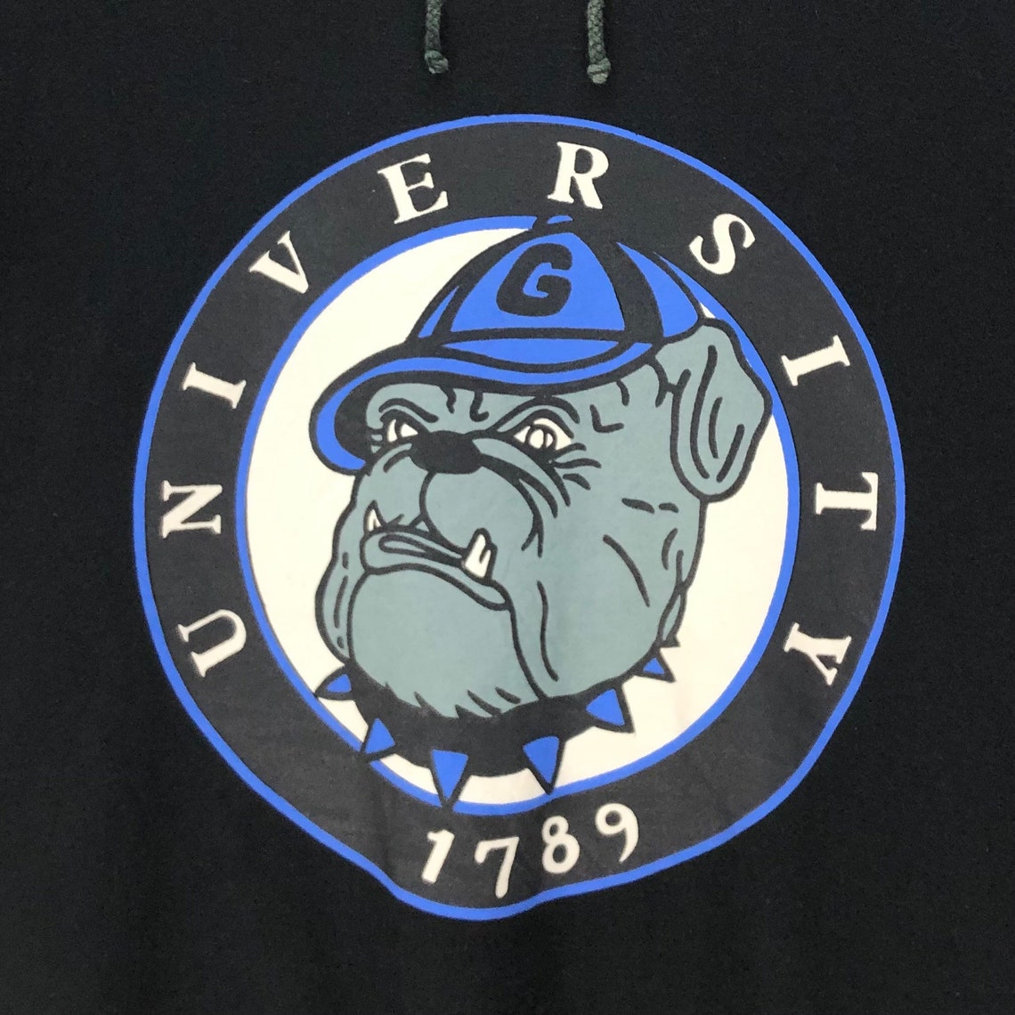 Vintage Georgetown University Georgetown Hoyas Football NCAA Hoodie Sweatshirt