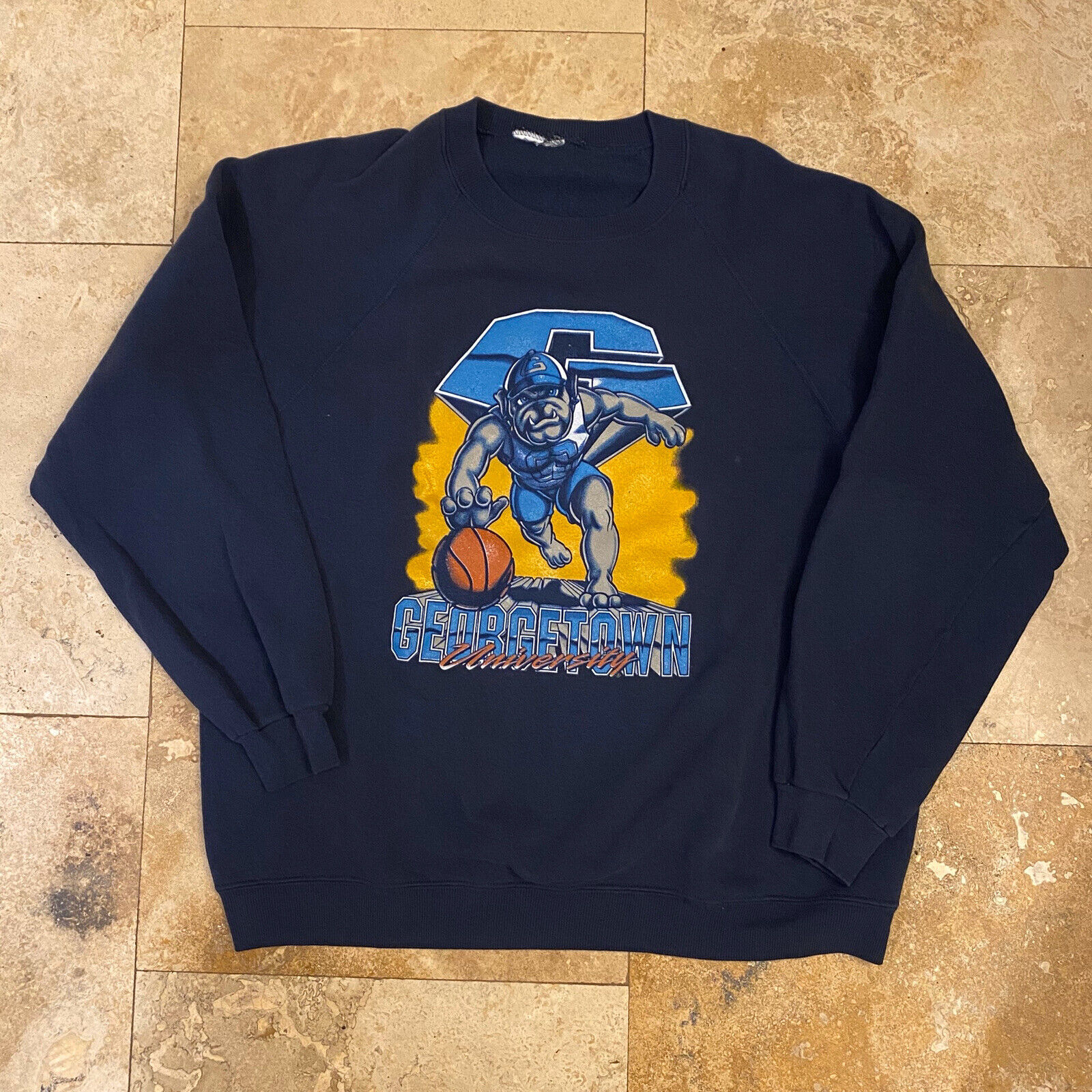 Vintage Georgetown University Hoyas Basketball Pullover Sweatshirt 90s