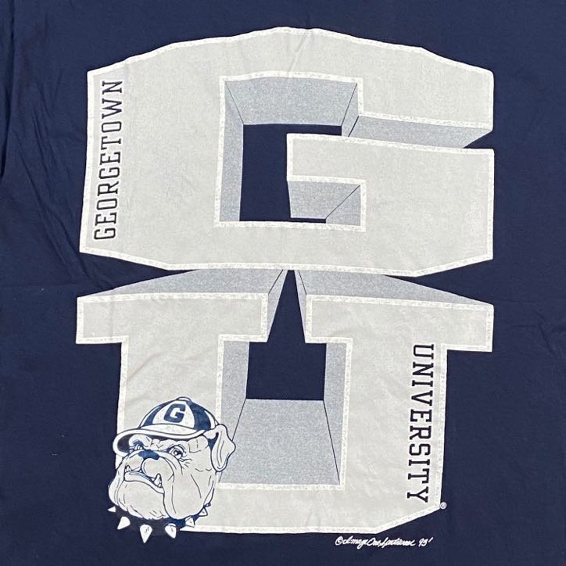 Vintage Georgetown University Hoyas T Shirt Tee Signal Sports Made USA