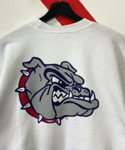 Vintage Gonzaga University Sweatshirt Gonzaga Crewneck Gonzaga Sweater Pullover Sportswear Gonzaga Bulldogs Print Logo White Size Medium