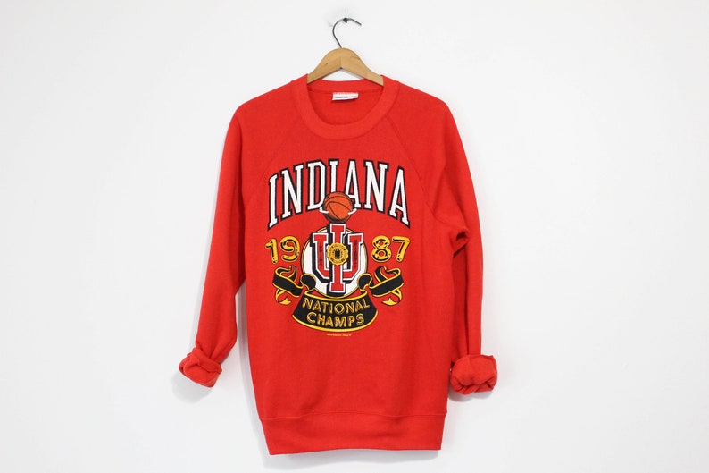 Vintage Indiana University 1987 Basketball Champions Sweatshirt, IU Sweatshirt, Indiana Hoosiers Shirt Gifts For NCAA Fans