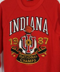 Vintage Indiana University 1987 Basketball Champions Sweatshirt, IU Sweatshirt, Indiana Hoosiers Shirt Gifts For NCAA Fans