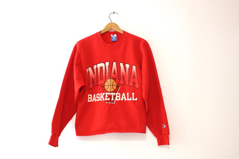 Vintage Indiana University Hoosiers Basketball Sweatshirt Medium, College Student Gift