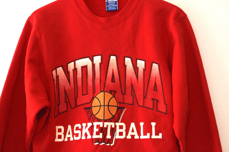 Vintage Indiana University Hoosiers Basketball Sweatshirt Medium, College Student Gift