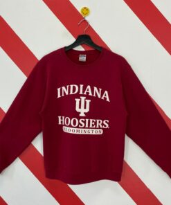 Vintage Indiana University Sweatshirt Indiana Crewneck University Indiana Hoosiers Sweater Pullover Indiana Hoosiers Print Logo Red
