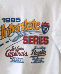 Vintage Interstate I70 Series Kansas City Royals vs St Louis Cardinals Baseball 1985 Sweatshirt Small