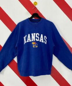Vintage Kansas Jayhawks Sweatshirt Jayhawks Crewneck Kansas Jayhawks Sweater Pullover University Kansas Jayhawks Print Logo
