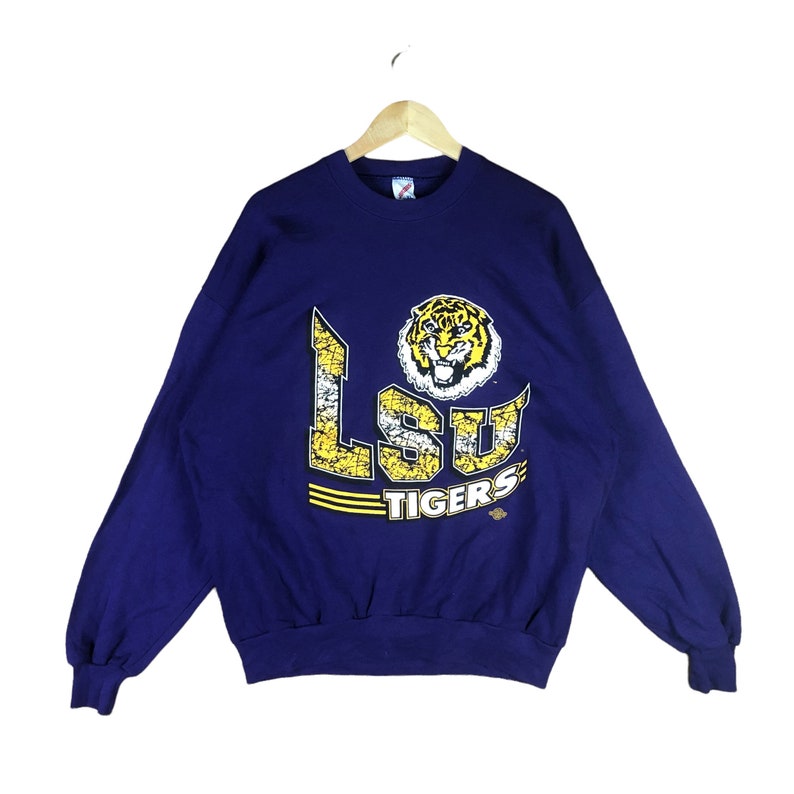 Vintage LSU Tigers Mascot for Louisiana State University LSU SPORT Big Logo Printed Jerzees Sweatshirt