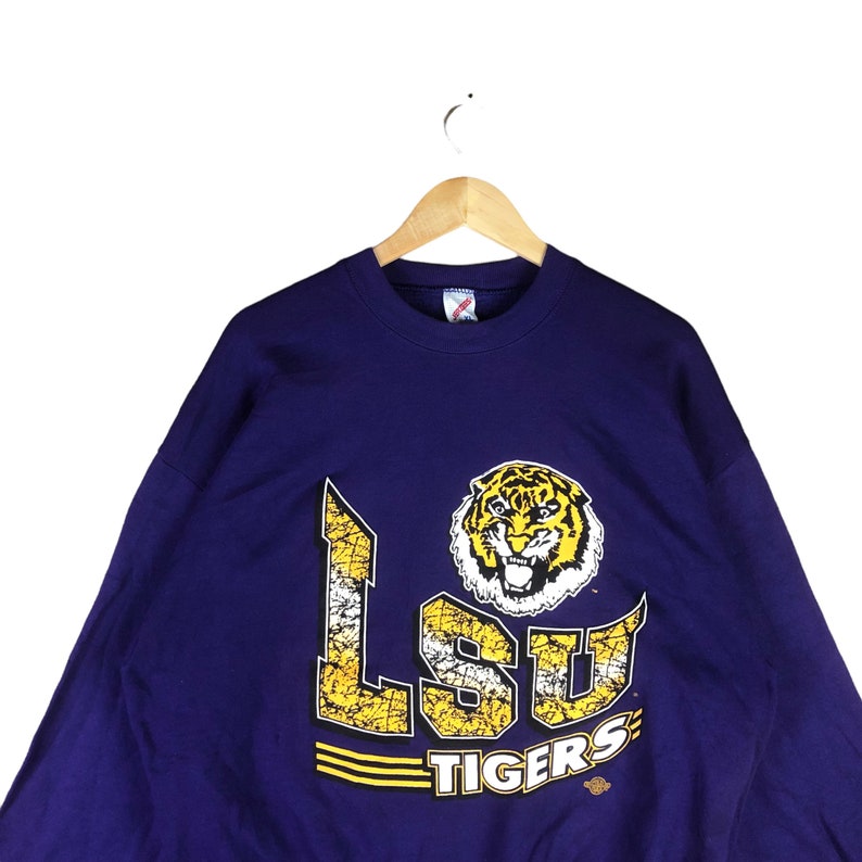 Vintage LSU Tigers Mascot for Louisiana State University LSU SPORT Big Logo Printed Jerzees Sweatshirt