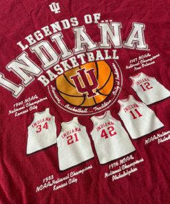 Vintage Legends of Indiana University Basketball National Champions T Shirt Long Sleeve Size Medium
