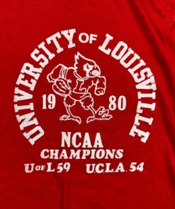 Vintage Louisville Cardinals Basketball T Shirt 1980 Champions Uofl