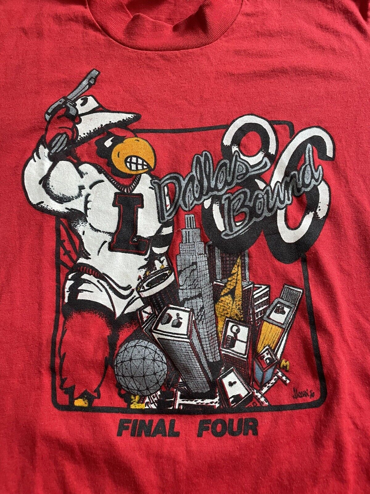 Vintage Louisville Cardinals Basketball T Shirt 80s 90s Uofl College