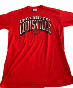 Vintage Louisville Cardinals Crew Neck T-Shirt Single Stitch Red