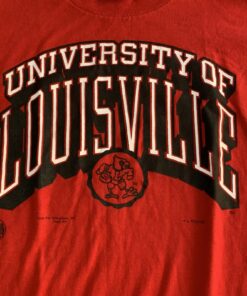 Vintage Louisville Cardinals Crew Neck T-Shirt Single Stitch Red