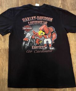 Vintage Louisville Cardinals Harley Davidson Short Sleeve T-Shirt Black