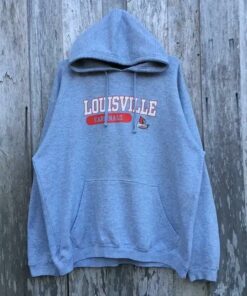 Vintage Louisville Cardinals Hoodie Sweatshirt Big Logo Reprinted, Uofl Sweatshirt, University of Louisville Sweatshirt