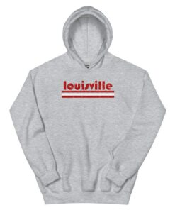Vintage Louisville Kentucky Retro Three Stripe Weathered Unisex Hoodie