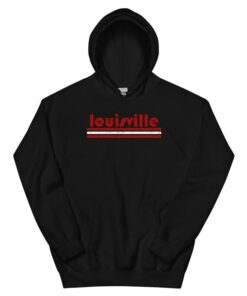 Vintage Louisville Kentucky Retro Three Stripe Weathered Unisex Hoodie