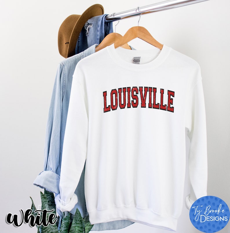 Vintage Louisville Sweatshirt, Louisville Fan Crewneck Sweatshirt, Distressed Louisville Sweatshirt, Louisville Gift, College Student gift