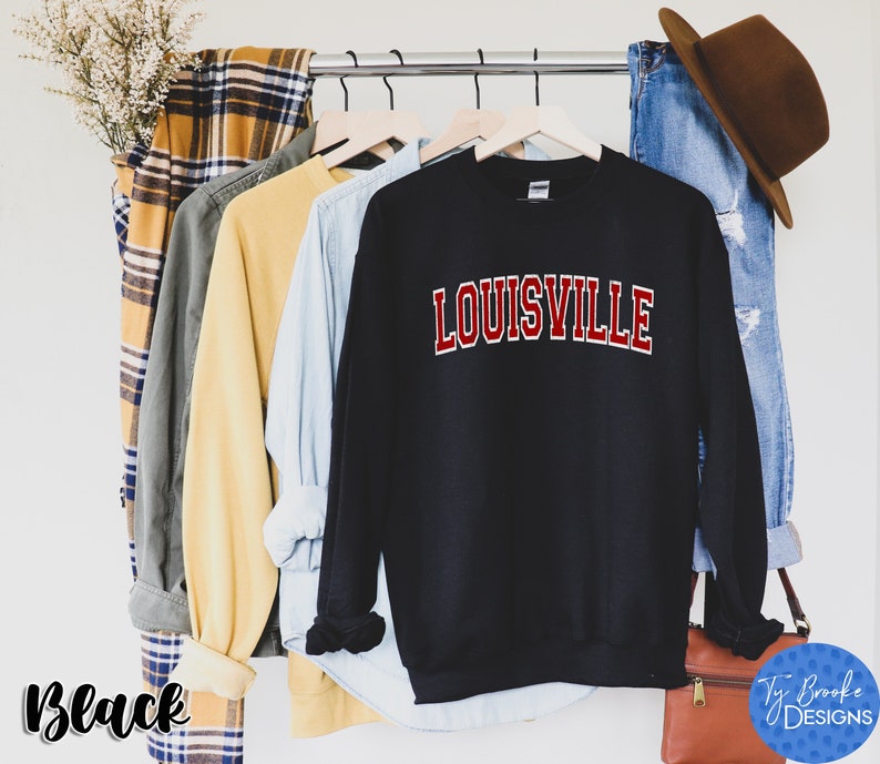 Vintage Louisville Sweatshirt, Louisville Fan Crewneck Sweatshirt, Distressed Louisville Sweatshirt, Louisville Gift, College Student gift