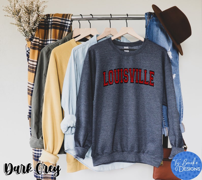 Vintage Louisville Sweatshirt, Louisville Fan Crewneck Sweatshirt, Distressed Louisville Sweatshirt, Louisville Gift, College Student gift