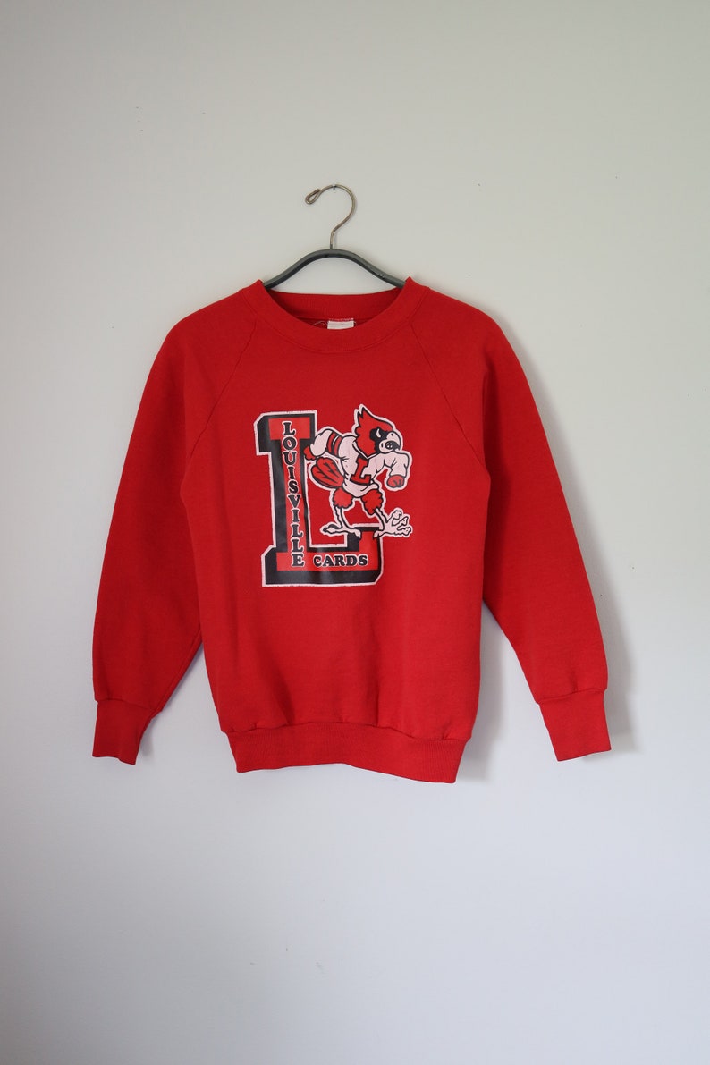 Vintage Louisville Sweatshirt, U Of L University Of Louisville Raglan Sweatshirt - 80s Vintage