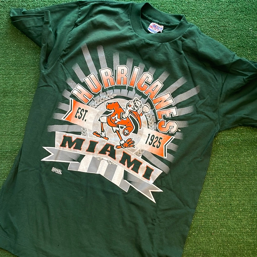 Vintage Miami Hurricanes Tee Shirt Gift For NCAA Fans
