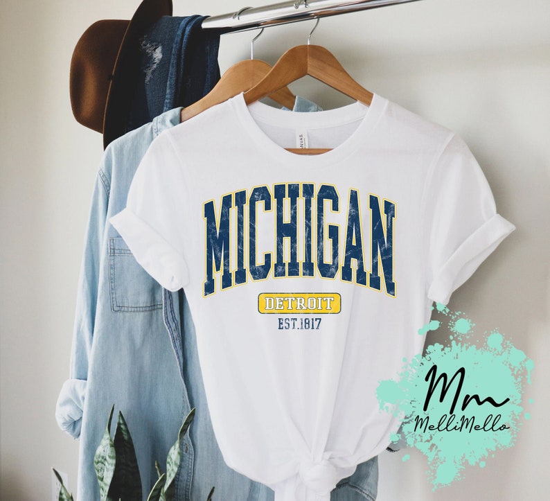 Vintage Michigan Shirt, Michigan Fan Crewneck, Distressed Michigan Shirt, Michigan Gift, College Student gift, Michigan Shirts
