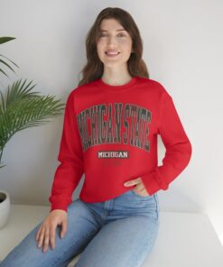 Vintage Michigan State Sweatshirt, Michigan State Fan Crewneck Sweatshirt, Distressed Michigan State Sweatshirt, Michigan State College