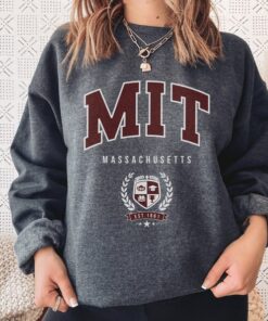 Vintage MIT Sweatshirt Institute Of Technology University Sweatshirt Gray