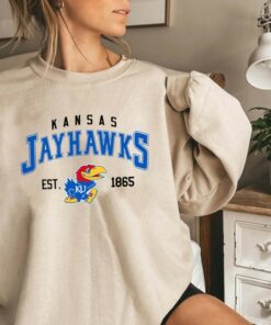 Vintage NCAA Kansas Jayhawks EST1865 Sweatshirt , University of Kansas Shirt, Basketball Sweater, College Shirts, NCAA Shirt, Vintage Shirt