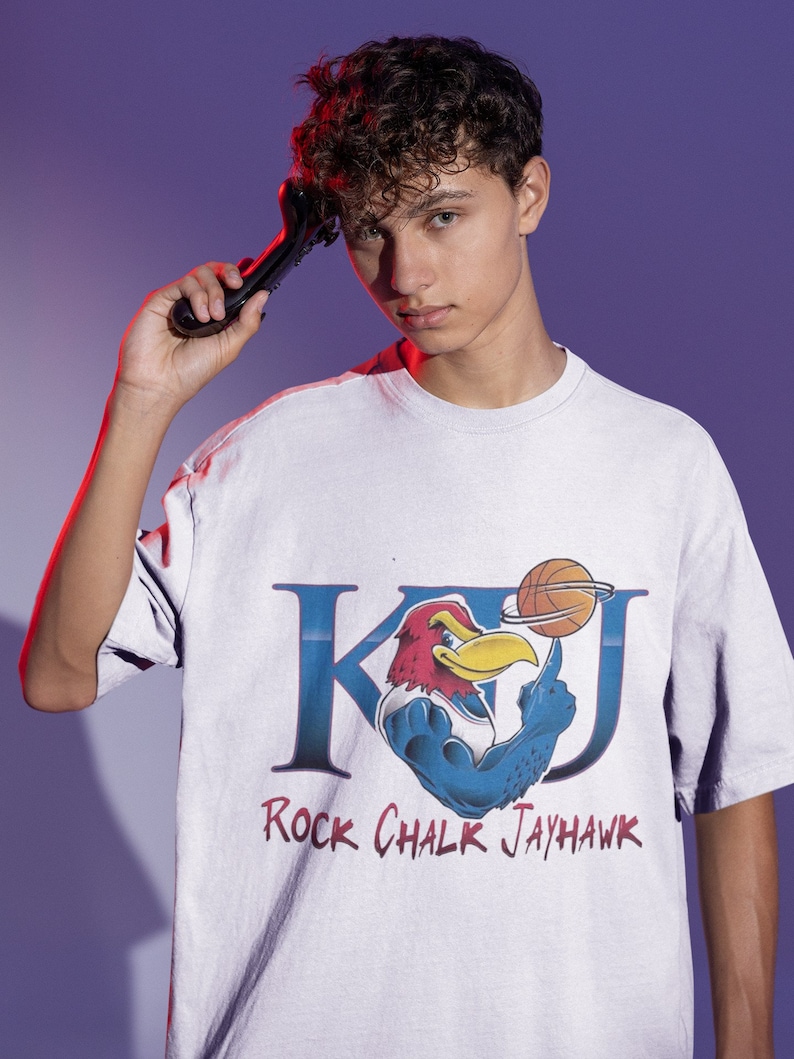 Vintage NCAA Kansas Jayhawks Rock Chalk Jayhawk Shirt, Kansas Jayhawks Shirt, University of Kansas Shirt, College Shirt, Vintage 90s Shirt