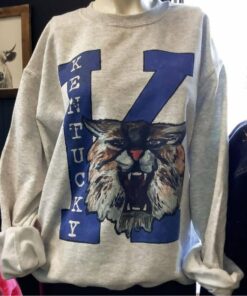 Vintage NCAA Kentucky Wildcats Logo Sweatshirt, Kentucky Wildcats Shirt, Football Shirt - Aesthetic Crewneck Sweatshirt