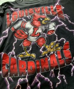 Vintage NCAA Louisville Cardinals Mascot Lightning T-Shirt Reprinted, Uofl Sweatshirt, University of Louisville Sweatshirt