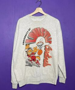 Vintage NCAA Louisville Cardinals X Garfield Sweatshirt, Louisville Cardinals Shirt, University Of Louisville, Unisex Shirt, Vintage Shirt