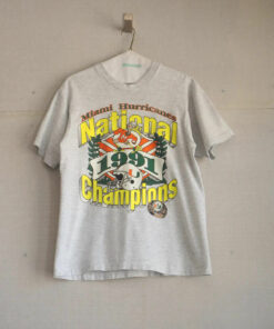Vintage National 1991 Champs Miami Hurricanes Shirt Unisex Cotton For Men Women Reprinted