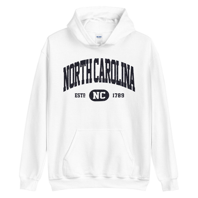 Vintage North Carolina Hoodie, Retro North Carolina Hooded Sweatshirt, Distressed Sweater College University Style NC Gifts