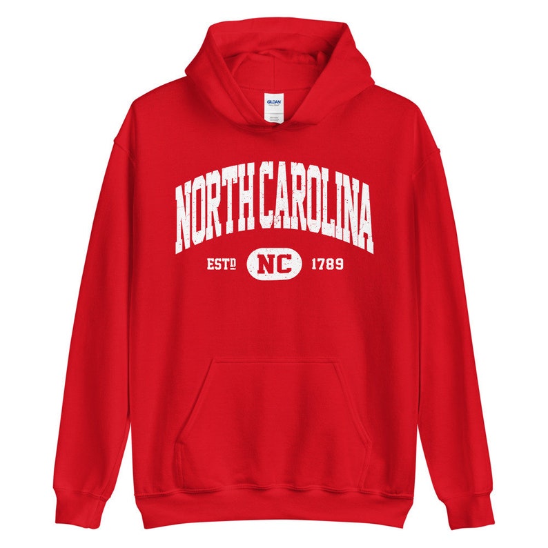 Vintage North Carolina Hoodie, Retro North Carolina Hooded Sweatshirt, Distressed Sweater College University Style NC Gifts