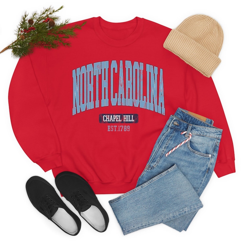 Vintage North Carolina Sweatshirt, North Carolina Fan Crewneck Sweatshirt, Distressed North Carolina Sweatshirt, North Carolina Gift
