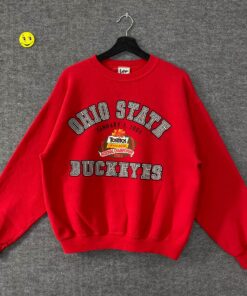 Vintage Ohio State Buckeyes Sweatshirt Print Logo Red