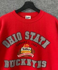 Vintage Ohio State Buckeyes Sweatshirt Print Logo Red