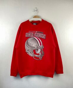 Vintage Ohio state Buckeyes university football Crewneck Red Sweatshirt Sportswear